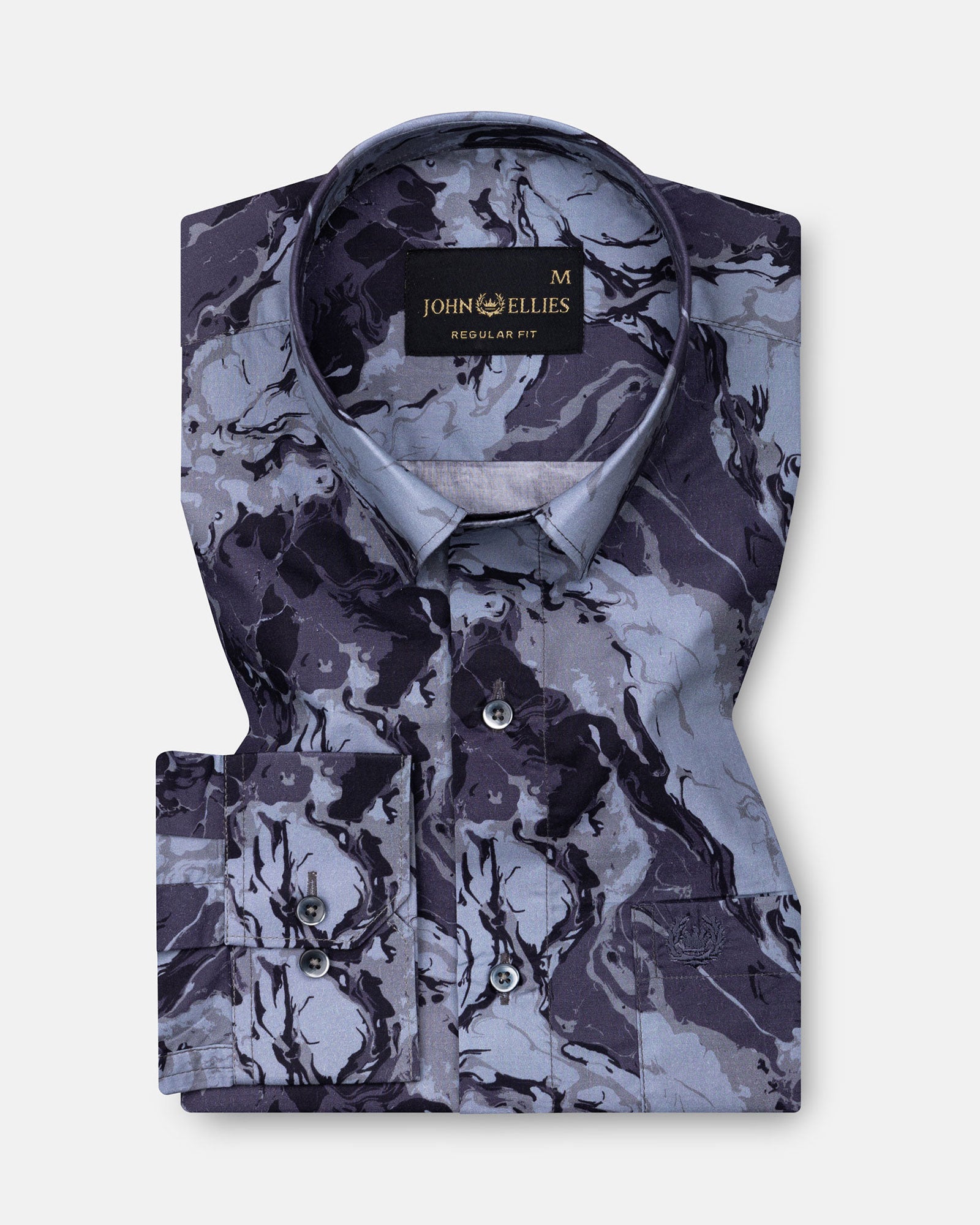 Belagio Purple Printed Cotton Shirt - John Ellies