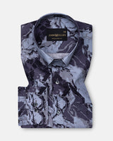 Belagio Purple Printed Cotton Shirt