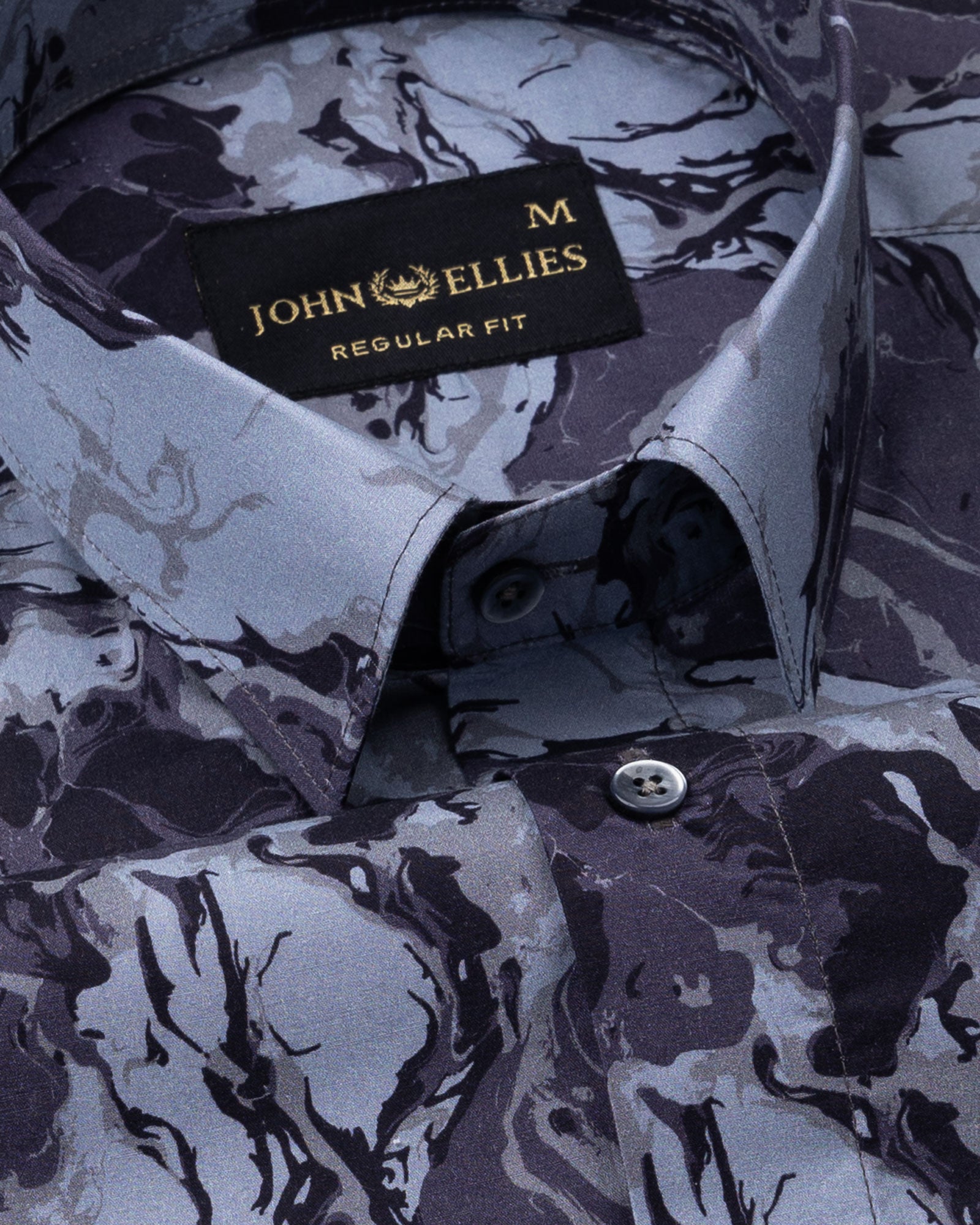 Belagio Purple Printed Cotton Shirt - John Ellies
