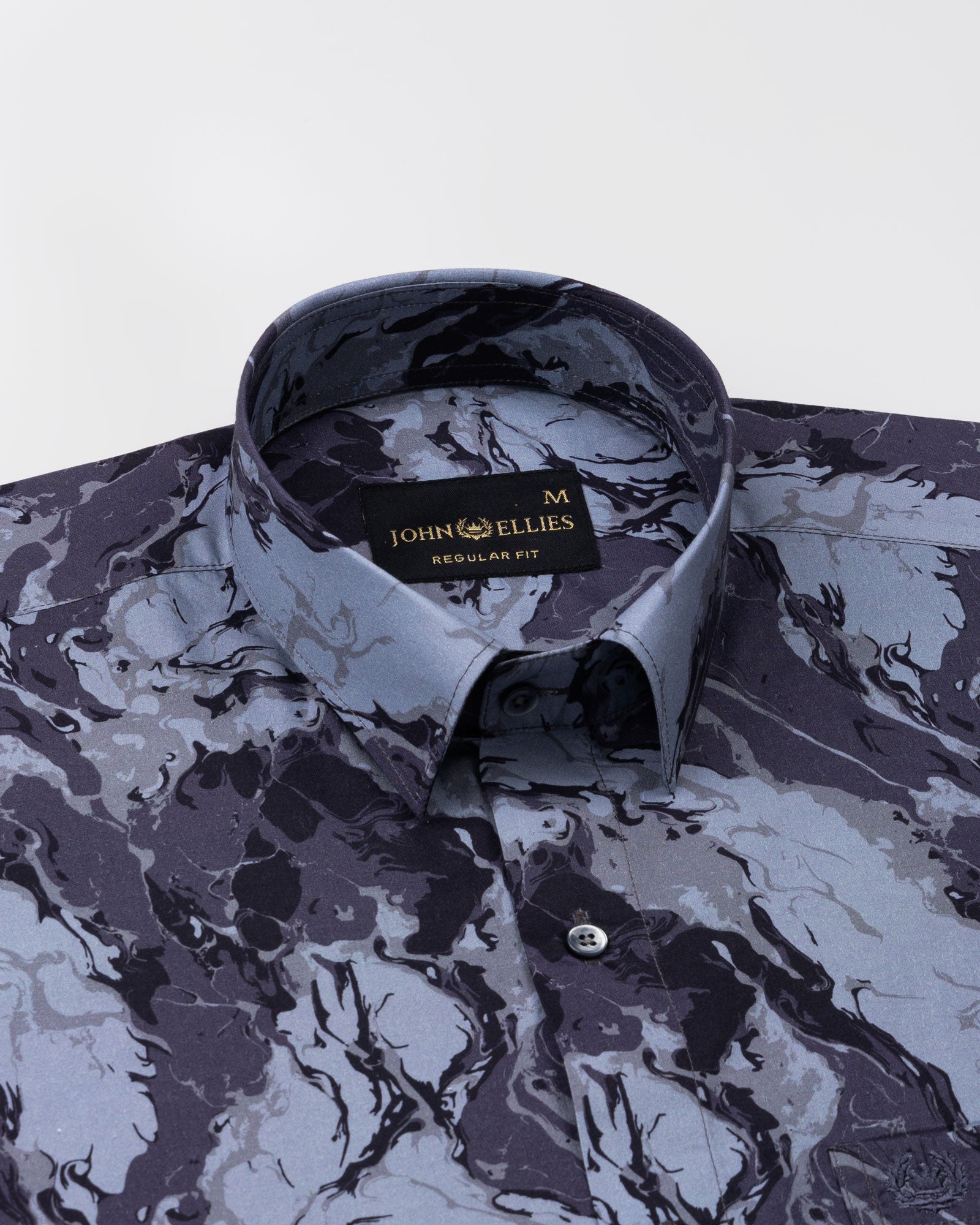 Belagio Purple Printed Cotton Shirt - John Ellies