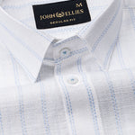 Arezo Sky Blue Stripes Linen Shirt - John Ellies