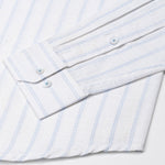 Arezo Sky Blue Stripes Linen Shirt - John Ellies
