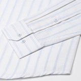 Arezo Sky Blue Stripes Linen Shirt - John Ellies