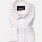 Arezo Cream Stripes Linen Shirt - John Ellies