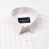 Arezo Cream Stripes Linen Shirt - John Ellies