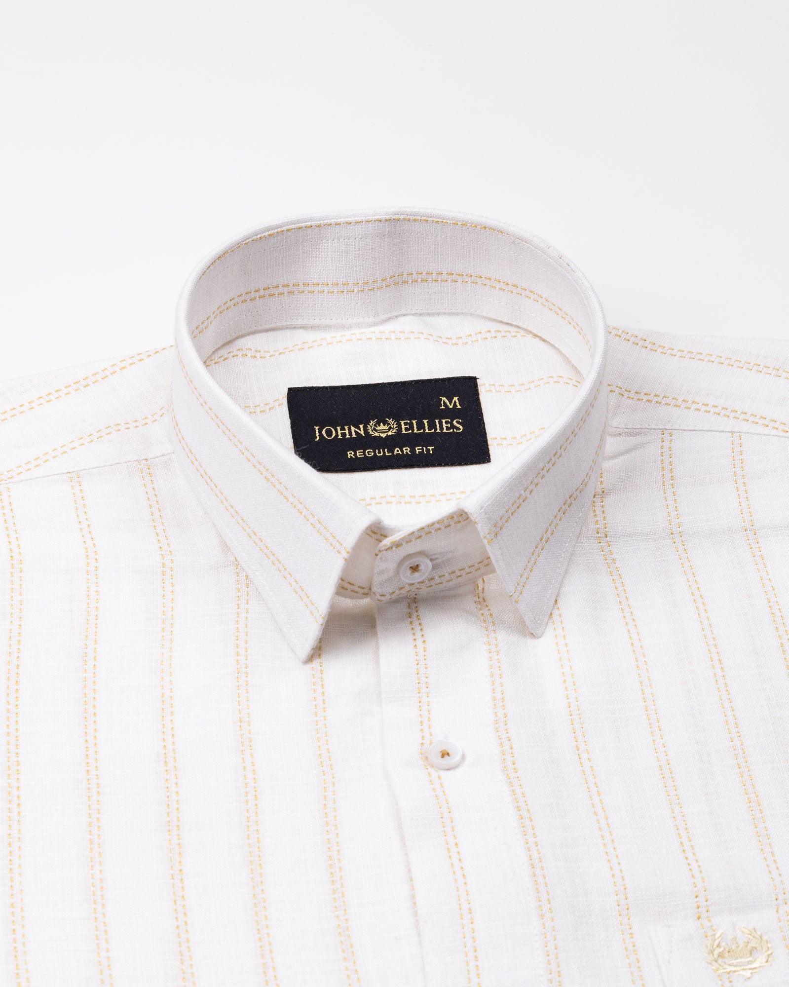 Arezo Cream Stripes Linen Shirt - John Ellies