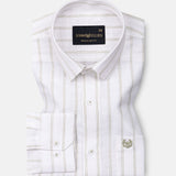 Arezo Olive Stripes Linen Shirt - John Ellies