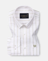 Arezo Olive Stripes Linen Shirt