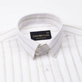 Arezo Olive Stripes Linen Shirt - John Ellies