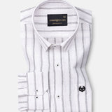 Arezo Black Stripes Linen Shirt - John Ellies