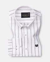 Arezo Black Stripes Linen Shirt