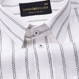 Arezo Black Stripes Linen Shirt - John Ellies