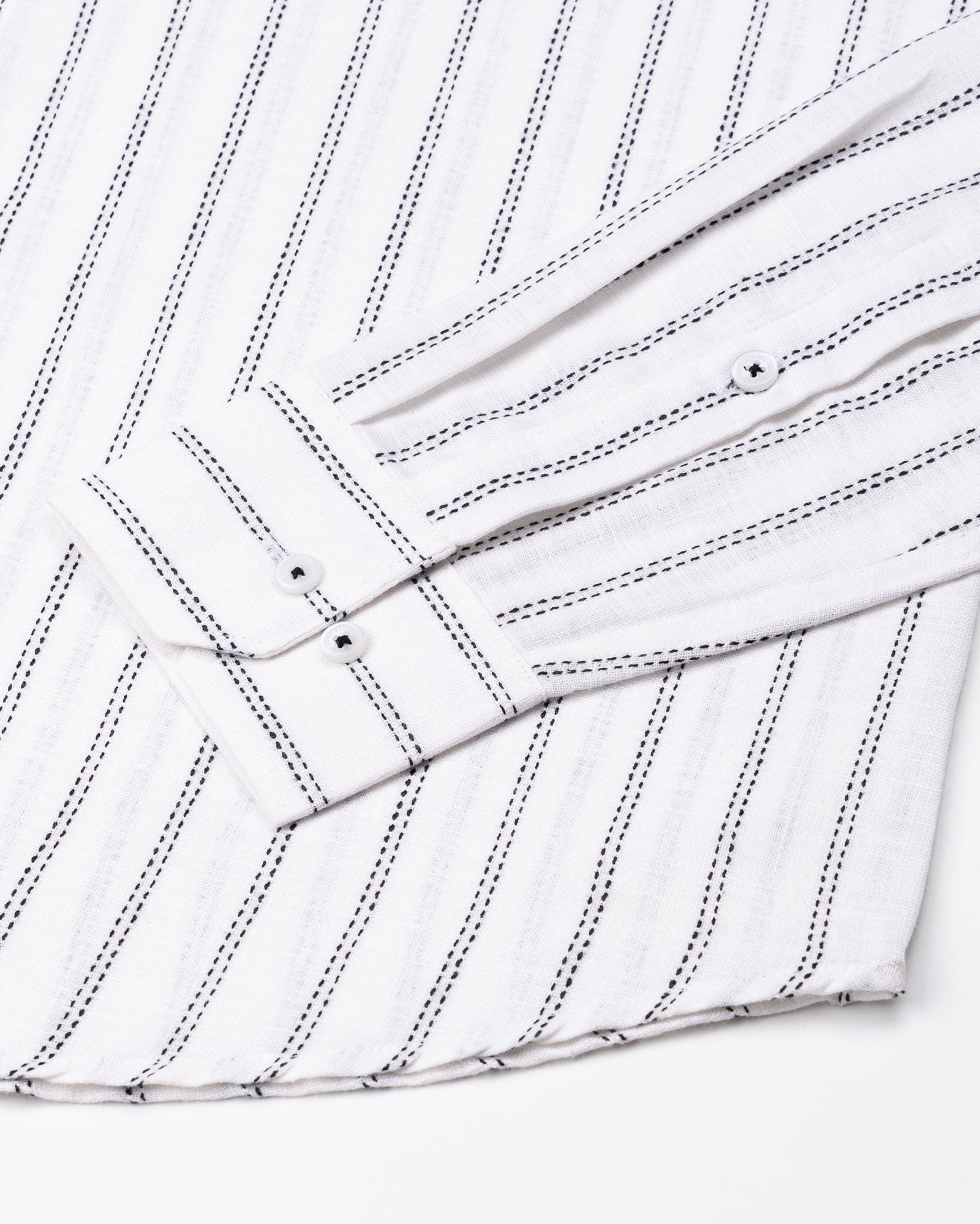 Arezo Black Stripes Linen Shirt - John Ellies