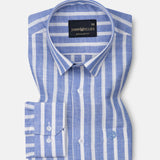 Firenje Blue Stripes Linen Shirt - John Ellies