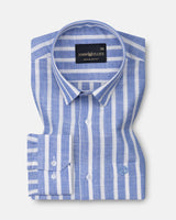 Firenje Blue Stripes Linen Shirt