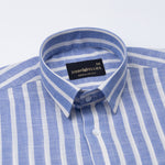 Firenje Blue Stripes Linen Shirt - John Ellies
