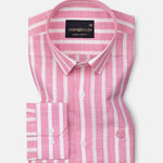 Firenje Pink Stripes Linen Shirt - John Ellies