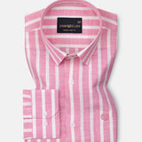 Firenje Pink Stripes Linen Shirt - John Ellies