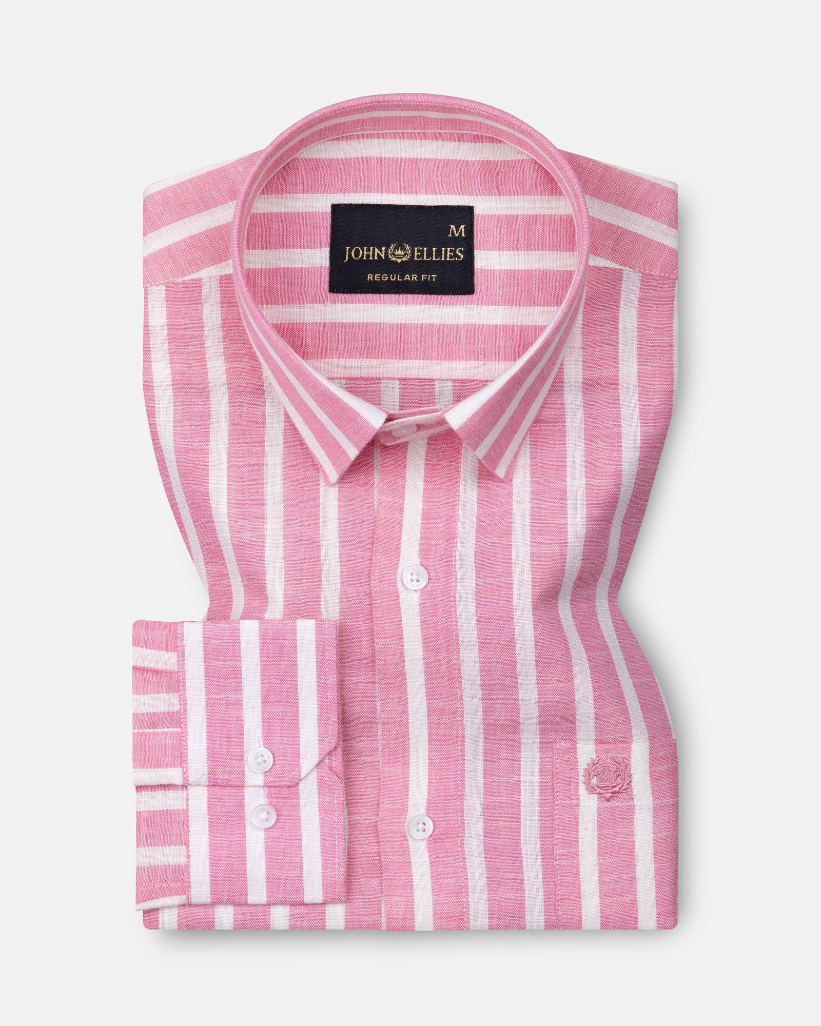 Firenje Pink Stripes Linen Shirt - John Ellies