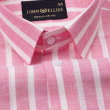 Firenje Pink Stripes Linen Shirt - John Ellies