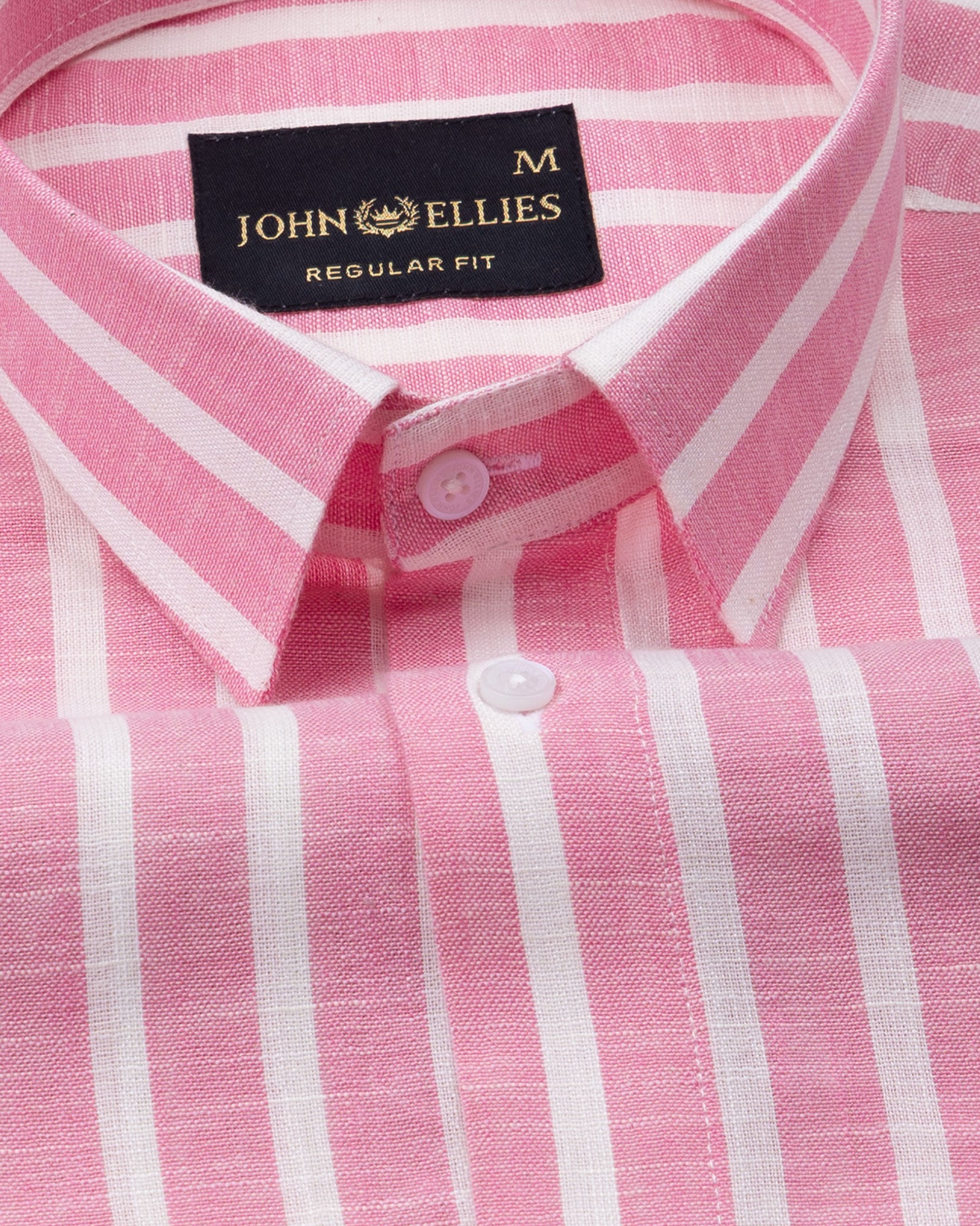 Firenje Pink Stripes Linen Shirt - John Ellies