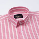 Firenje Pink Stripes Linen Shirt - John Ellies
