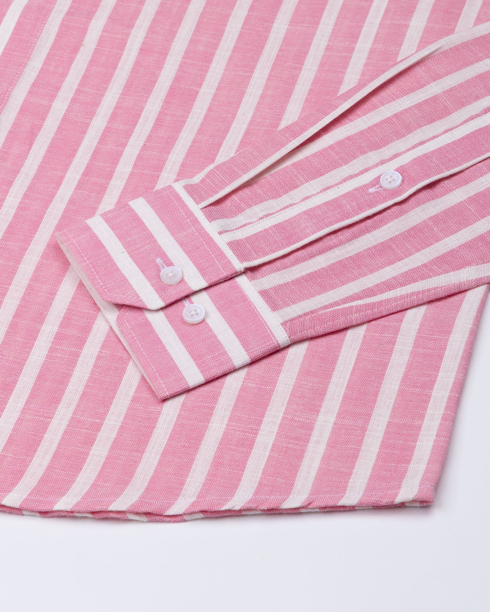 Firenje Pink Stripes Linen Shirt - John Ellies