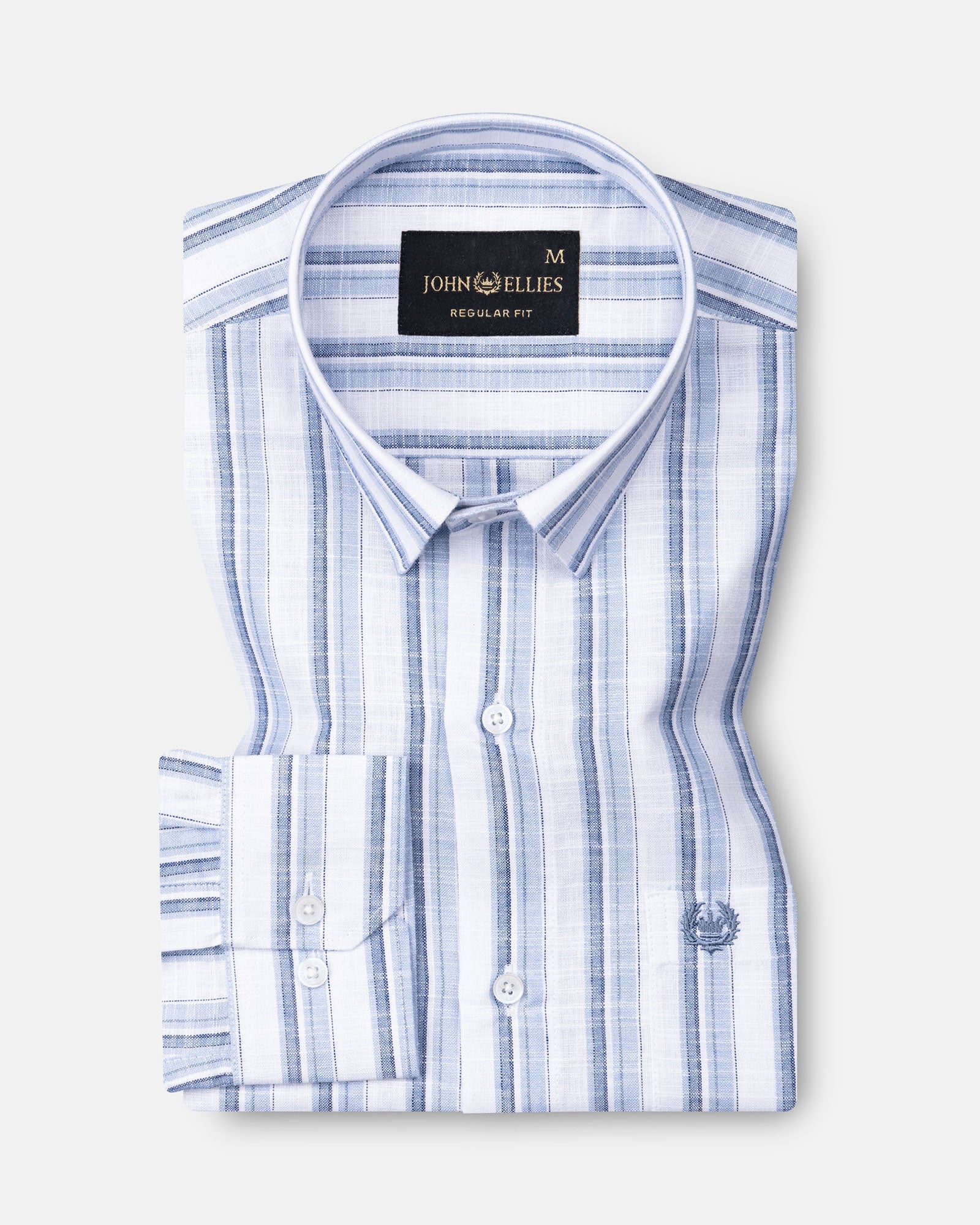Firenje Steel Blue Stripes Linen Shirt - John Ellies