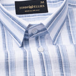 Firenje Steel Blue Stripes Linen Shirt - John Ellies