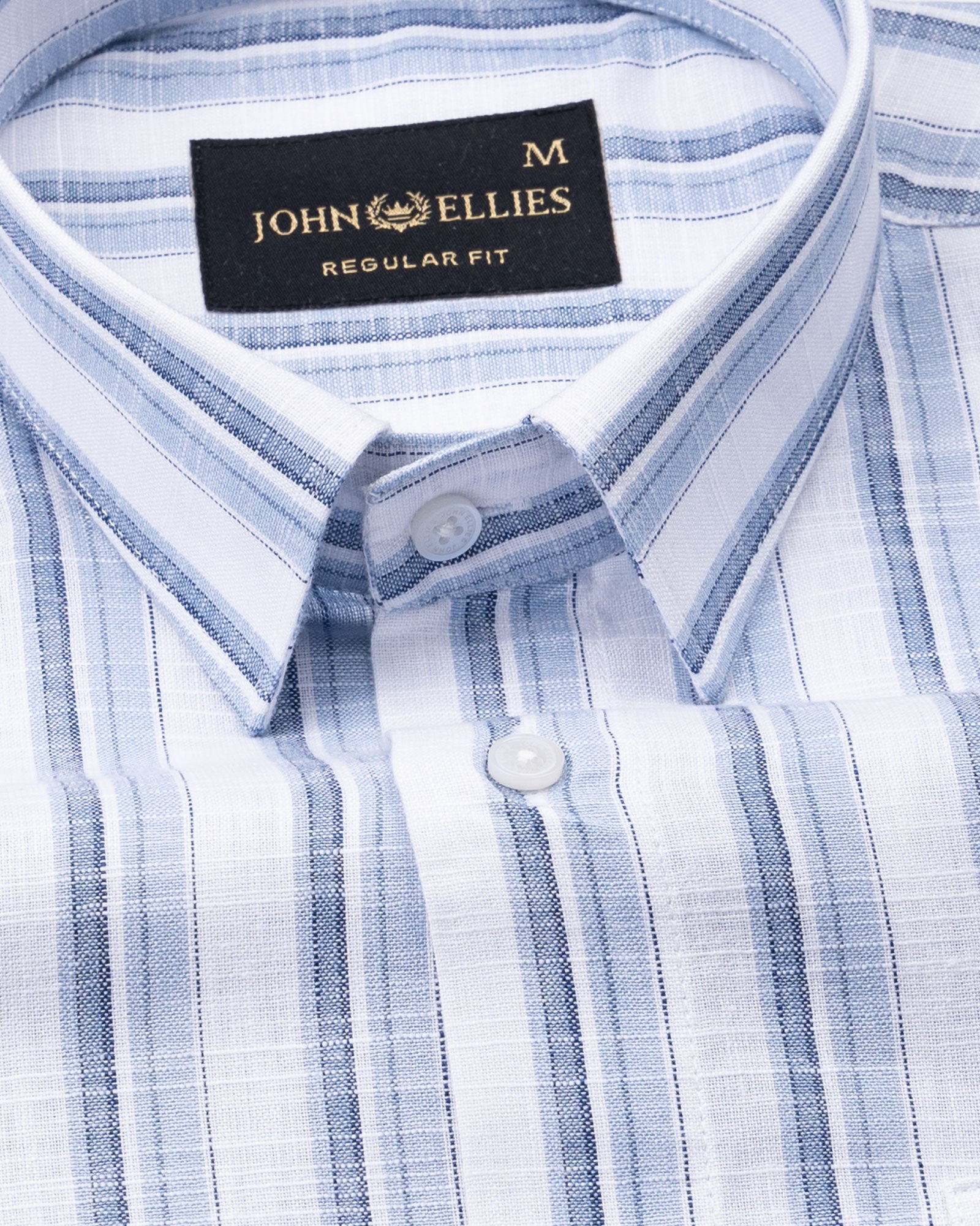 Firenje Steel Blue Stripes Linen Shirt - John Ellies