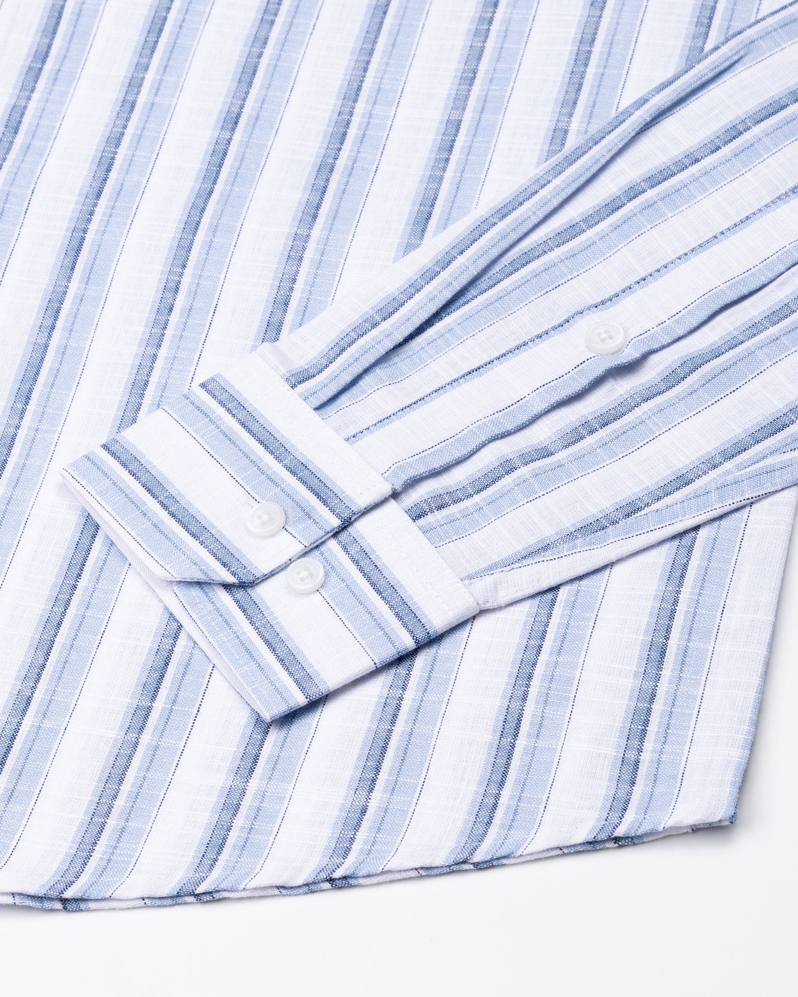 Firenje Steel Blue Stripes Linen Shirt - John Ellies