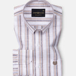 Firenje Brown Stripes Linen Shirt - John Ellies