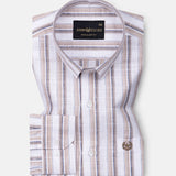 Firenje Brown Stripes Linen Shirt - John Ellies