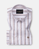 Firenje Brown Stripes Linen Shirt