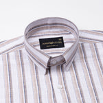 Firenje Brown Stripes Linen Shirt - John Ellies