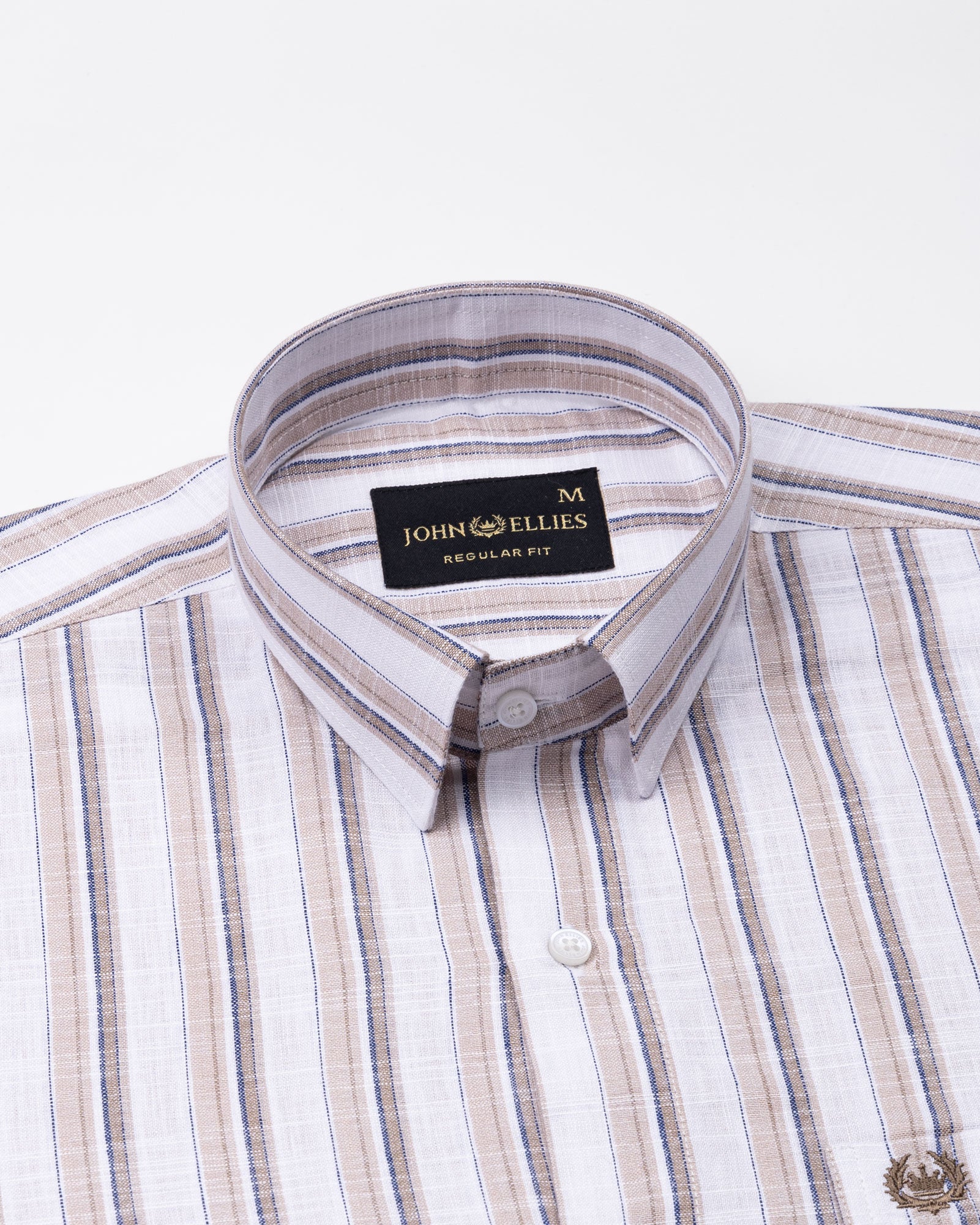 Firenje Brown Stripes Linen Shirt - John Ellies
