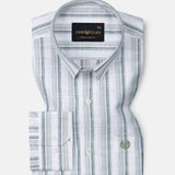 Firenje Olive Stripes Linen Shirt - John Ellies