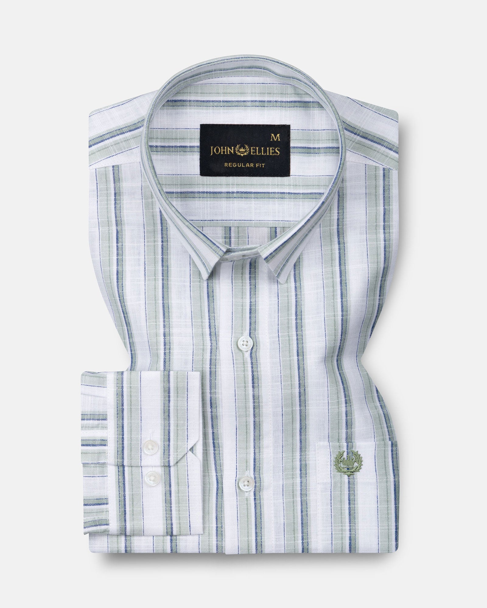 Firenje Olive Stripes Linen Shirt - John Ellies