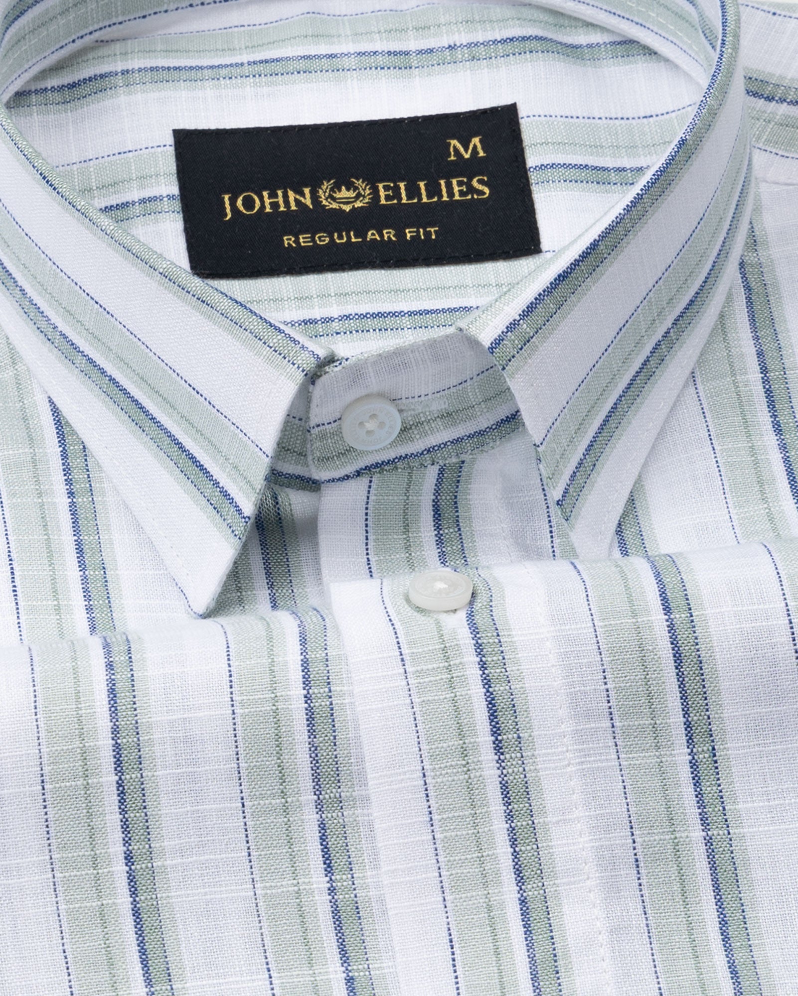 Firenje Olive Stripes Linen Shirt - John Ellies