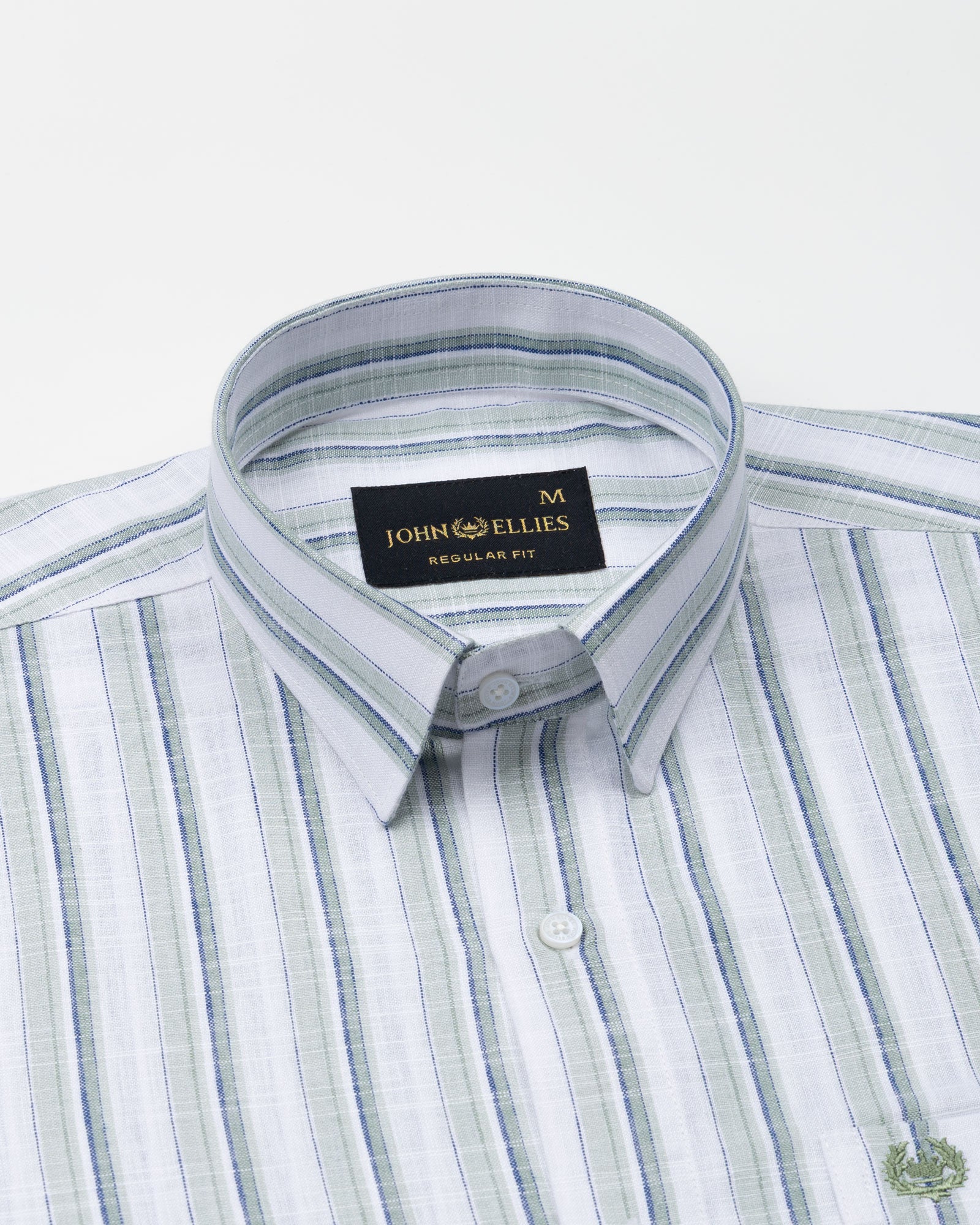 Firenje Olive Stripes Linen Shirt - John Ellies