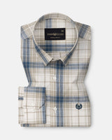 Vender Blue & Beige Check Linen Shirt