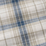 Vender Blue & Beige Check Linen Shirt - John Ellies
