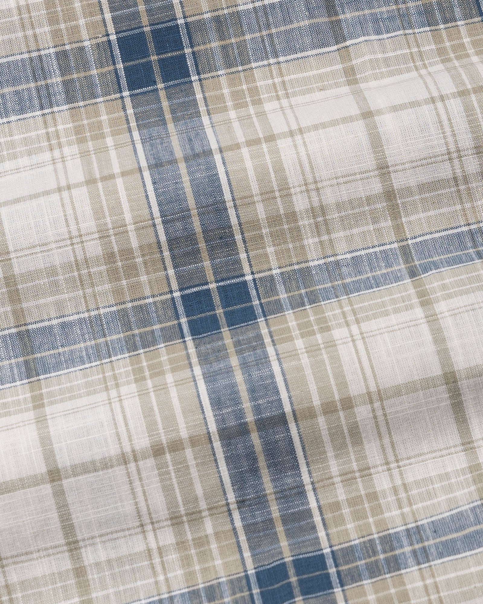 Vender Blue & Beige Check Linen Shirt - John Ellies