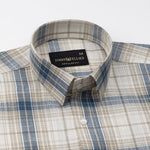 Vender Blue & Beige Check Linen Shirt - John Ellies