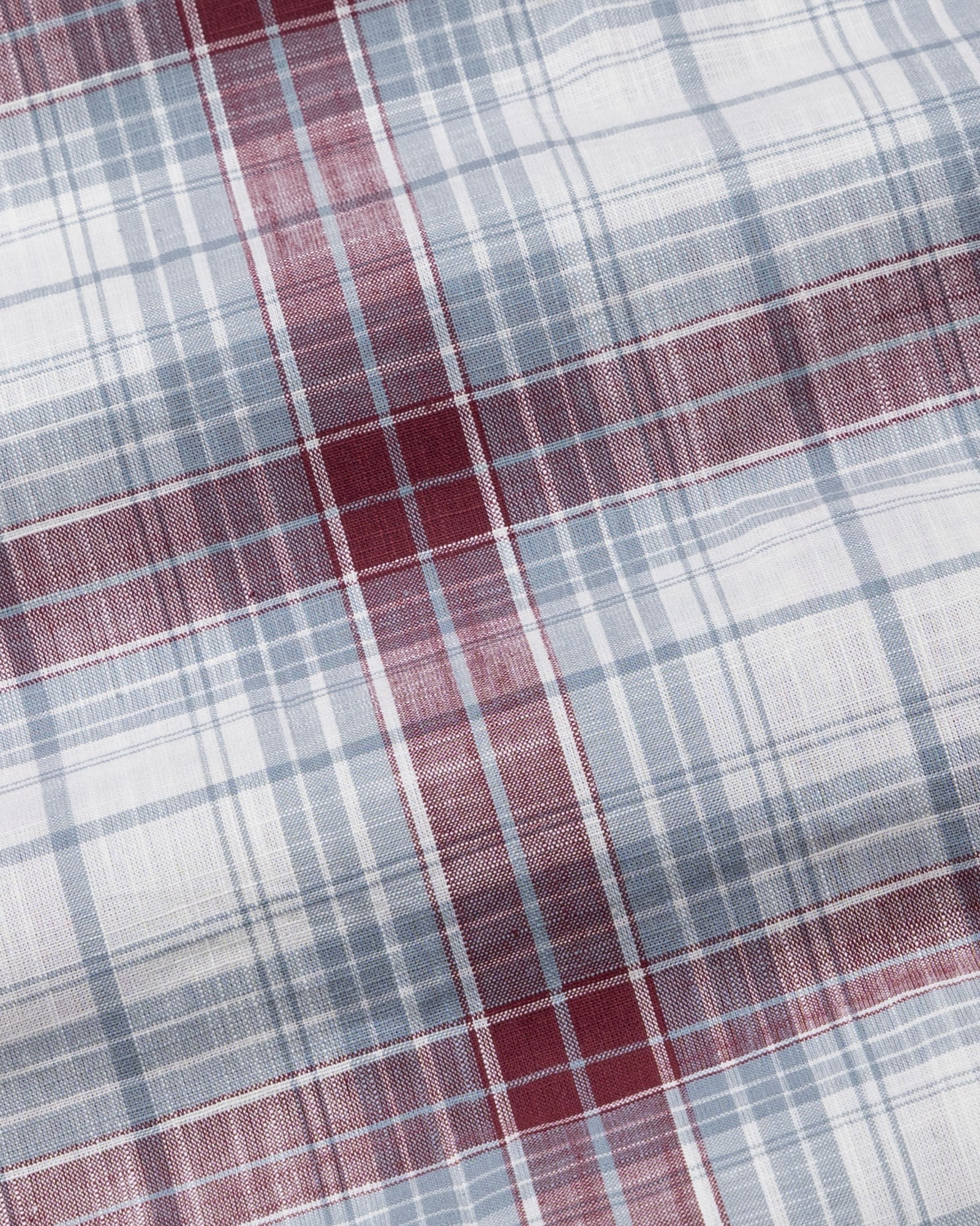 Vender Maroon & Grey Check Linen Shirt - John Ellies