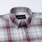 Vender Maroon & Grey Check Linen Shirt - John Ellies