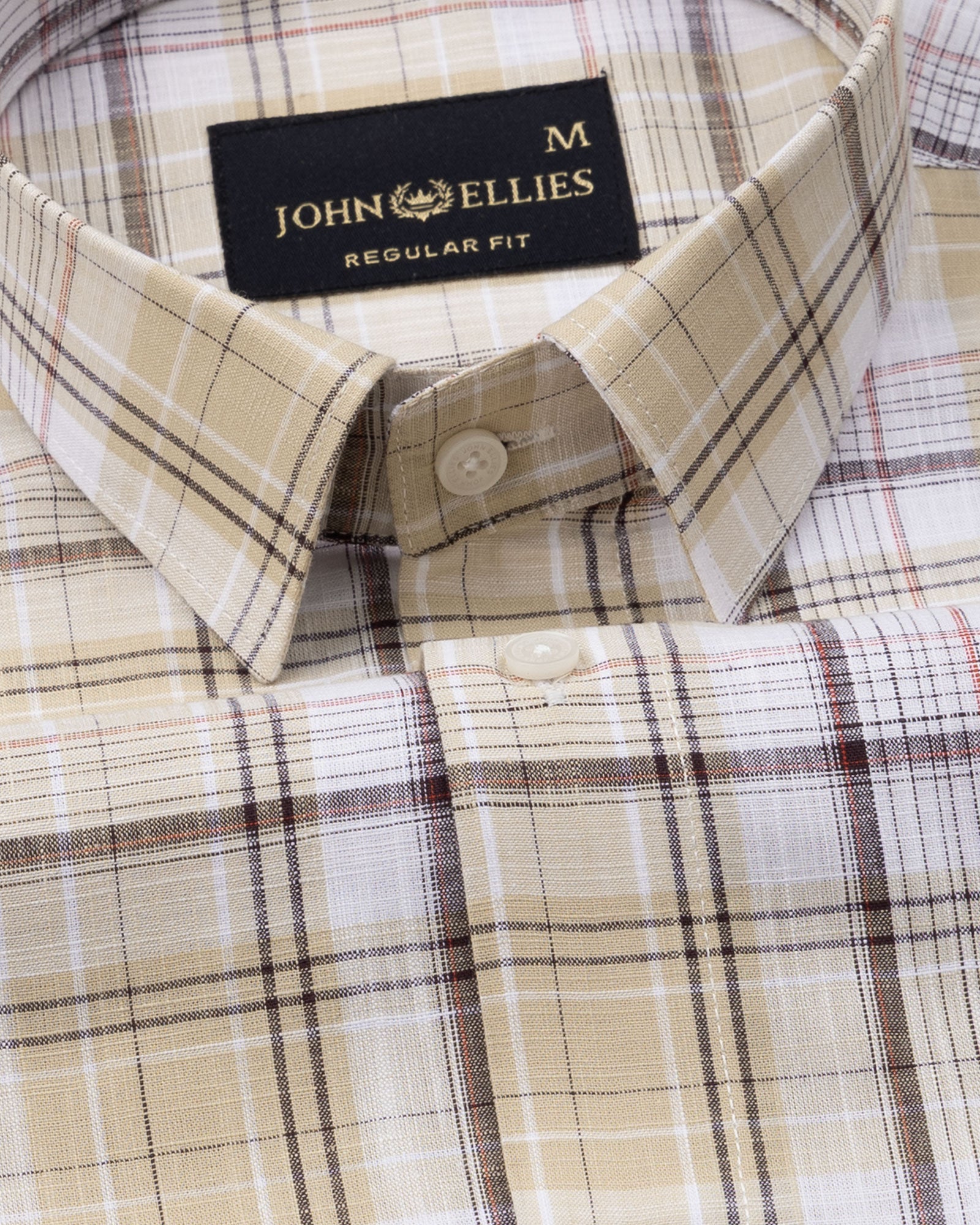 Vender Yellow Check Linen Shirt - John Ellies