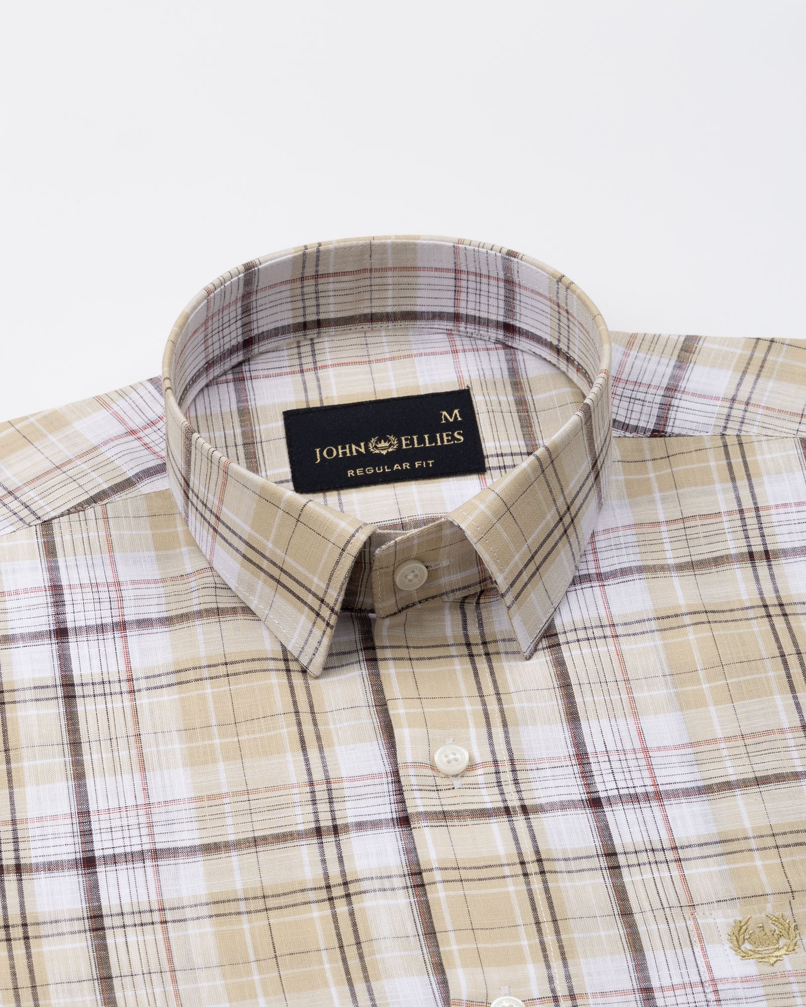Vender Yellow Check Linen Shirt - John Ellies