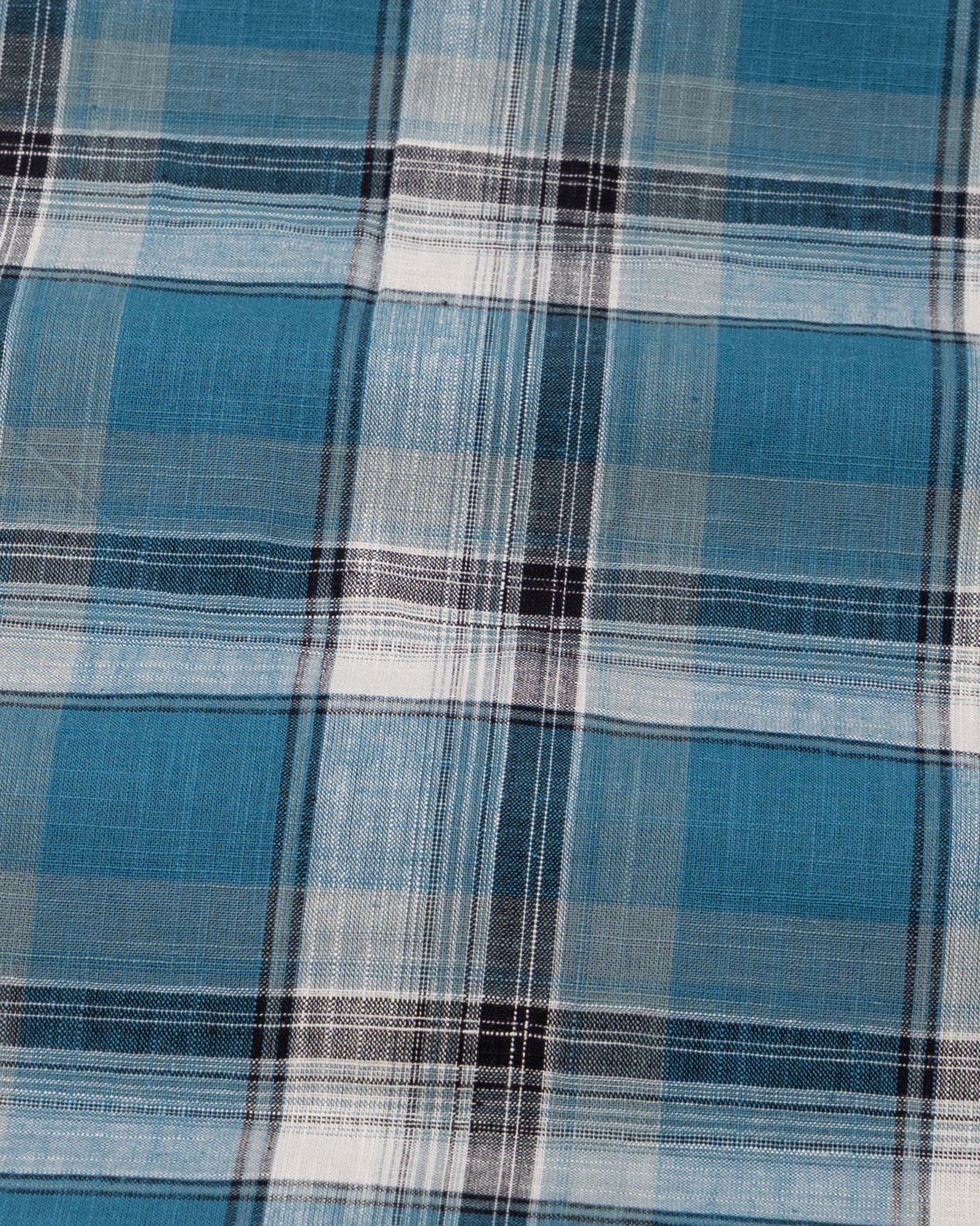 Vender Teal Check Linen Shirt - John Ellies