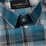 Vender Teal Check Linen Shirt - John Ellies